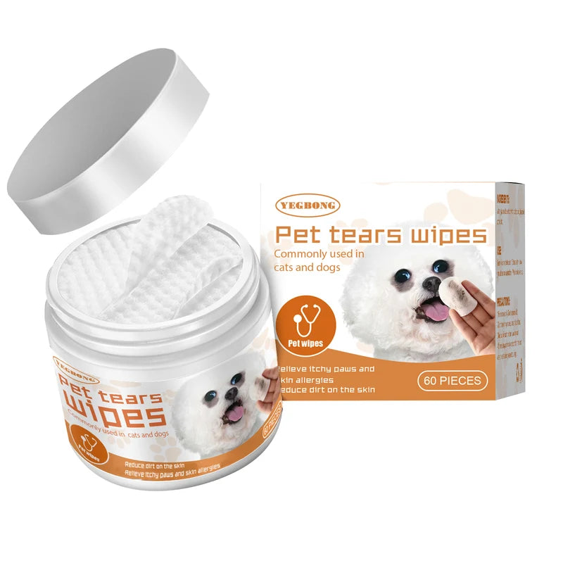 Yegbong Pet Wet Wipes Cleaning Dogs And Cats Tear Stain Removal Eye Cleaning Eye Wipes Eye Dirt Removal Cotton Pads.